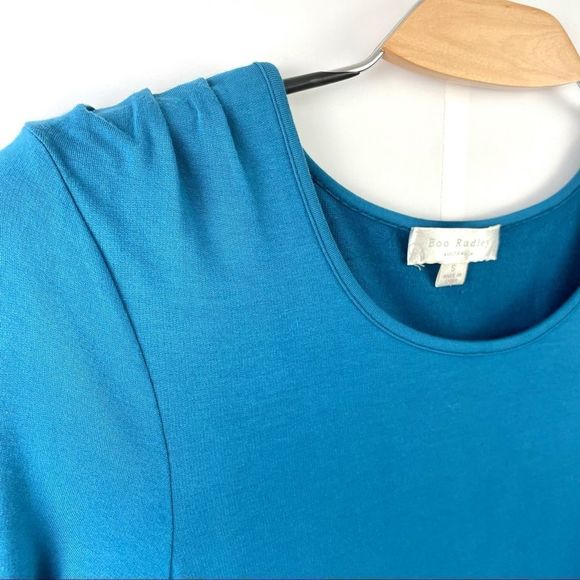 Blue Long Sleeved Fall Dress - Picture 5 of 7